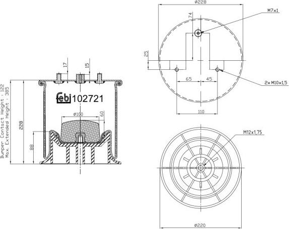 FEBI Bilstein 102721 - Ressort pneumatique, suspension pneumatique droxauto.com