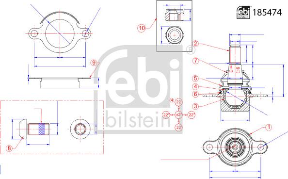 FEBI Bilstein 185474 - Rotule de direction intérieure, barre de connexion droxauto.com