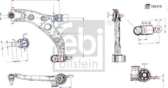 FEBI Bilstein 186316 - Bras de liaison, suspension de roue droxauto.com
