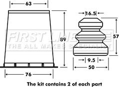 First Line FPK7015 - Kit de protection contre la poussière, amortisseur droxauto.com