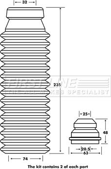 First Line FPK7110 - Kit de protection contre la poussière, amortisseur droxauto.com