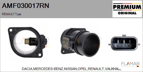 FLAMAR AMF030017RN - Débitmètre de masse d'air droxauto.com