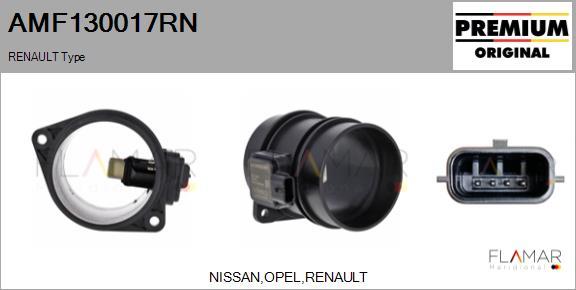 FLAMAR AMF130017RN - Débitmètre de masse d'air droxauto.com