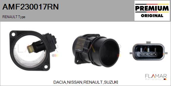 FLAMAR AMF230017RN - Débitmètre de masse d'air droxauto.com