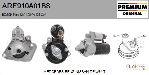 FLAMAR ARF910A01BS - Démarreur droxauto.com