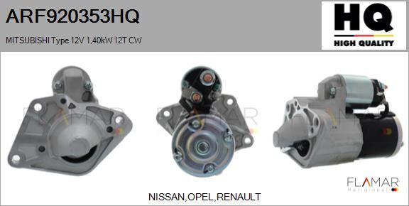 FLAMAR ARF920353HQ - Démarreur droxauto.com