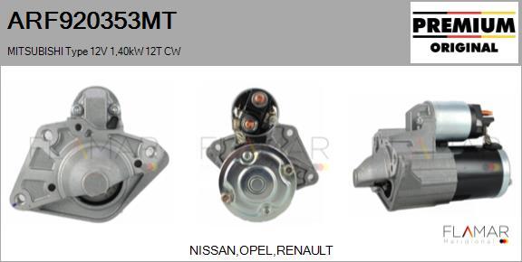 FLAMAR ARF920353MT - Démarreur droxauto.com
