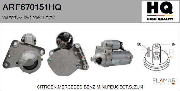 FLAMAR ARF670151HQ - Démarreur droxauto.com