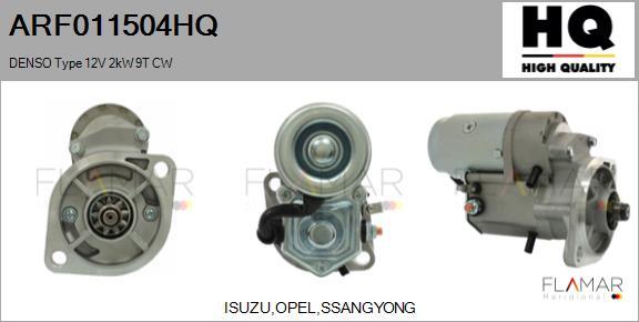 FLAMAR ARF011504HQ - Démarreur droxauto.com