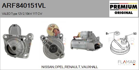 FLAMAR ARF840151VL - Démarreur droxauto.com