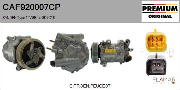 FLAMAR CAF920007CP - Compresseur, climatisation droxauto.com
