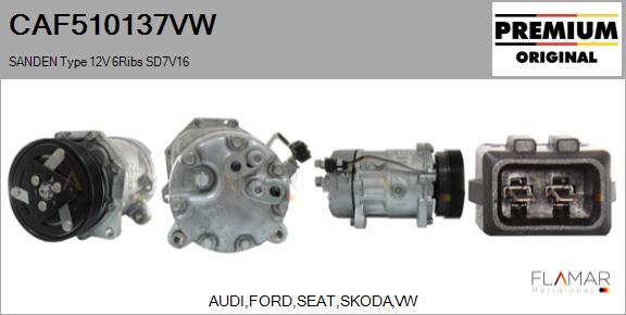 FLAMAR CAF510137VW - Compresseur, climatisation droxauto.com