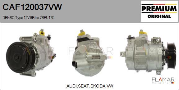 FLAMAR CAF120037VW - Compresseur, climatisation droxauto.com