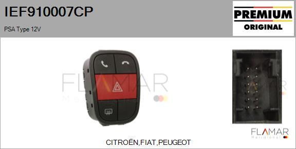 FLAMAR IEF910007CP - Interrupteur de signal de détresse droxauto.com