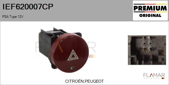 FLAMAR IEF620007CP - Interrupteur de signal de détresse droxauto.com