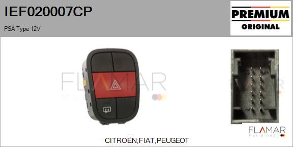 FLAMAR IEF020007CP - Interrupteur de signal de détresse droxauto.com
