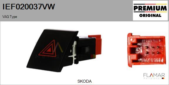FLAMAR IEF020037VW
 - Interrupteur de signal de détresse droxauto.com