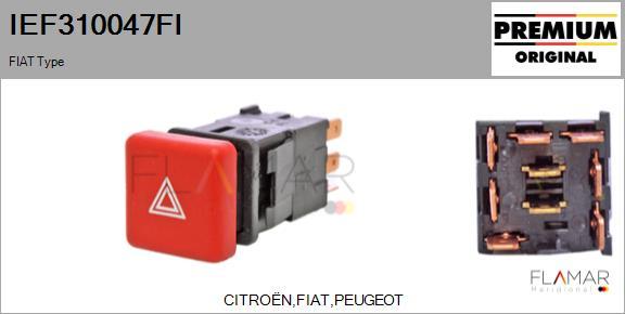 FLAMAR IEF310047FI
 - Interrupteur de signal de détresse droxauto.com