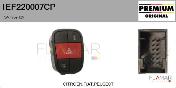FLAMAR IEF220007CP - Interrupteur de signal de détresse droxauto.com