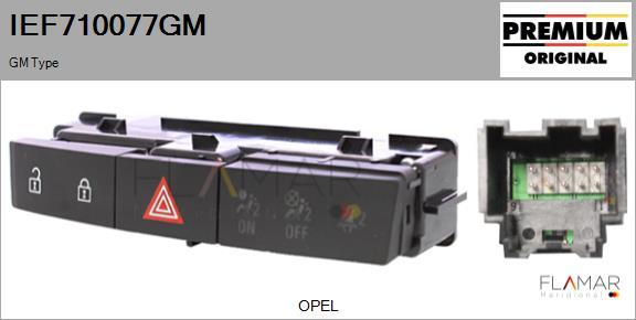 FLAMAR IEF710077GM - Interrupteur de signal de détresse droxauto.com