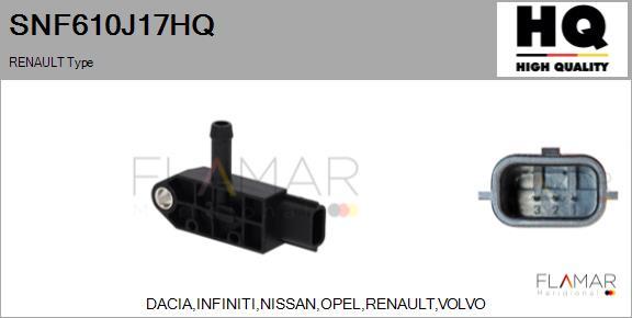 FLAMAR SNF610J17HQ - Capteur, pression des gaz échappement droxauto.com