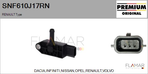 FLAMAR SNF610J17RN - Capteur, pression des gaz échappement droxauto.com