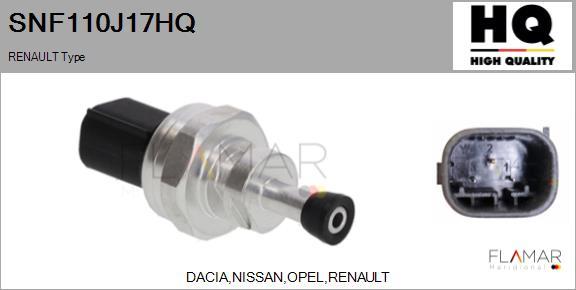 FLAMAR SNF110J17HQ - Capteur, pression des gaz échappement droxauto.com