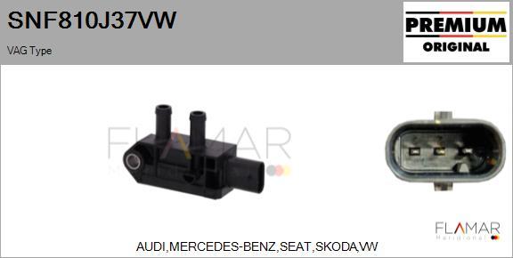 FLAMAR SNF810J37VW - Capteur, pression des gaz échappement droxauto.com