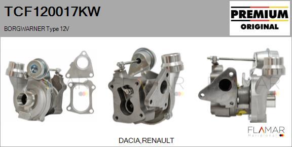 FLAMAR TCF120017KW - Turbocompresseur, suralimentation droxauto.com