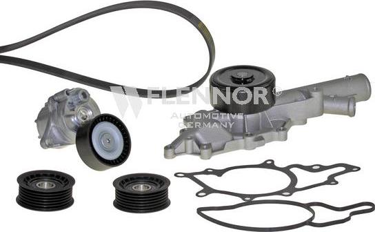 Flennor FP16PK2260-1 - Pompe à eau+Jeu de courroie trapézoïdale à nervures droxauto.com