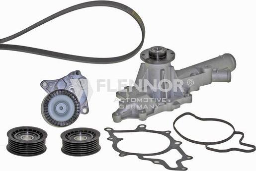 Flennor FP16PK2260-2 - Pompe à eau+Jeu de courroie trapézoïdale à nervures droxauto.com