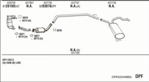 Fonos OPK023498BA - Échappement droxauto.com