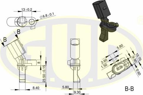 G.U.D. GABS01035 - Capteur, vitesse de roue droxauto.com