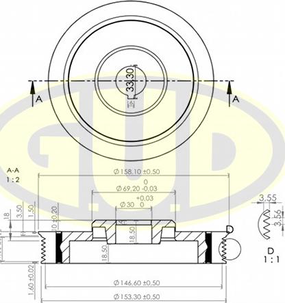 G.U.D. GCP701191 - Poulie, vilebrequin droxauto.com