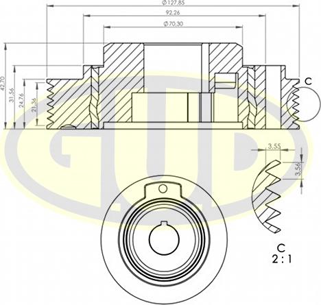 G.U.D. GCP701181 - Poulie, vilebrequin droxauto.com