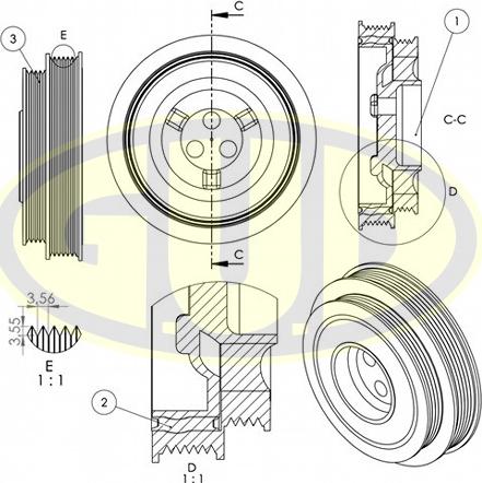 G.U.D. GCP702048 - Poulie, vilebrequin droxauto.com