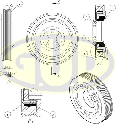 G.U.D. GCP702010 - Poulie, vilebrequin droxauto.com