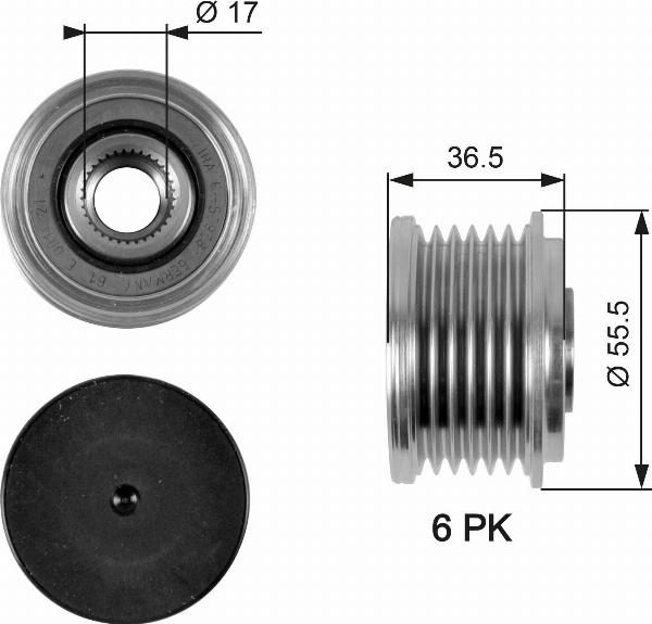 GATES OAP7049 - Poulie, alternateur droxauto.com