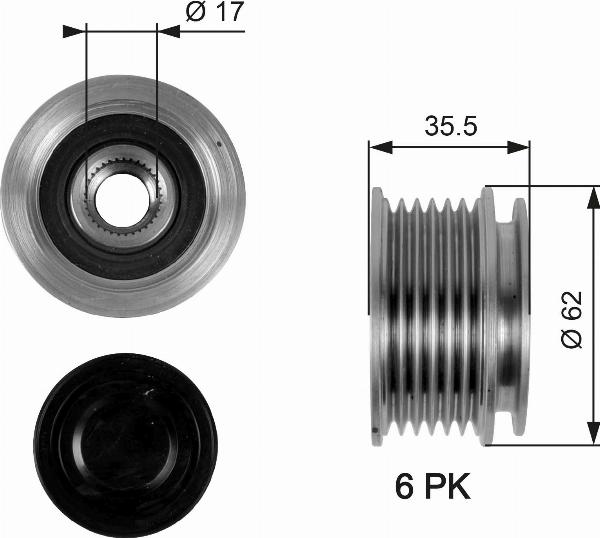 GATES OAP7044 - Poulie, alternateur droxauto.com