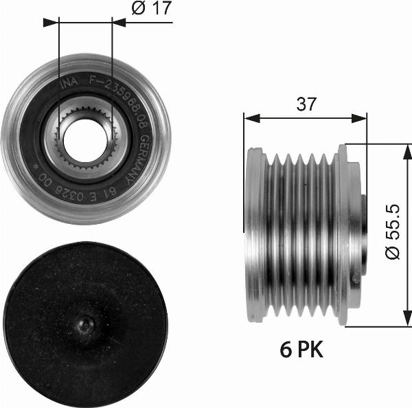 GATES OAP7046 - Poulie, alternateur droxauto.com