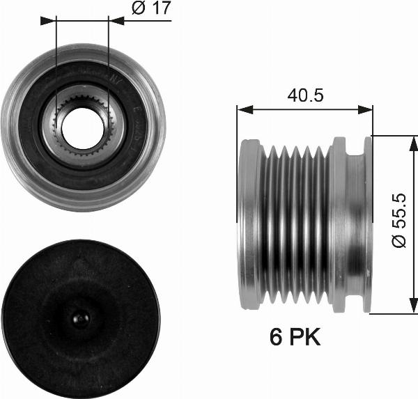 GATES OAP7040 - Poulie, alternateur droxauto.com