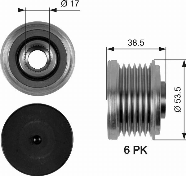 GATES OAP7055 - Poulie, alternateur droxauto.com
