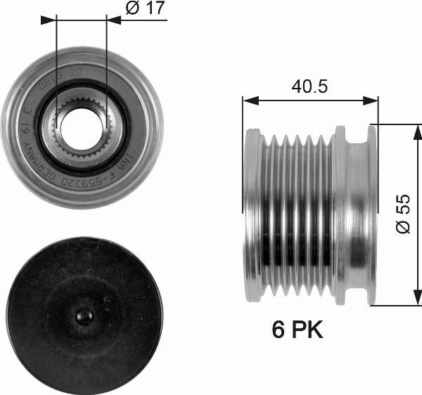 GATES OAP7057 - Poulie, alternateur droxauto.com