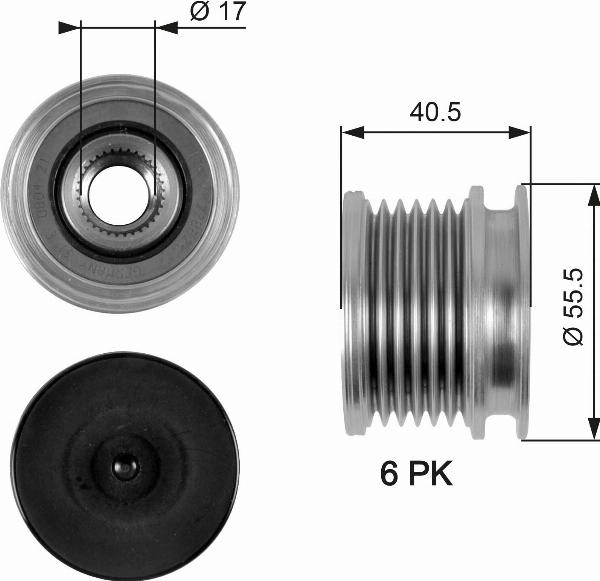GATES OAP7060 - Poulie, alternateur droxauto.com