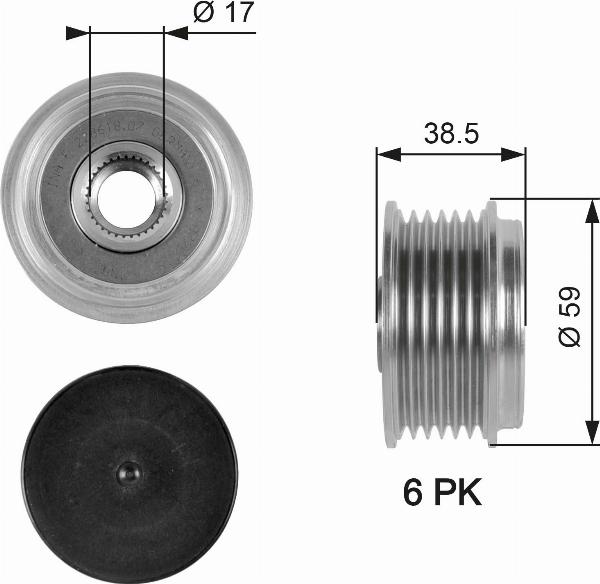 GATES OAP7063 - Poulie, alternateur droxauto.com