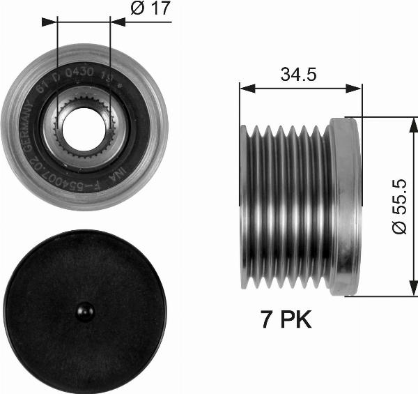 GATES OAP7084 - Poulie, alternateur droxauto.com