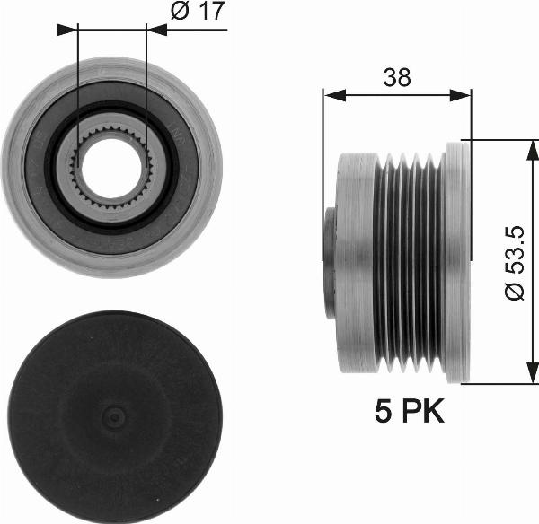GATES OAP7082 - Poulie, alternateur droxauto.com