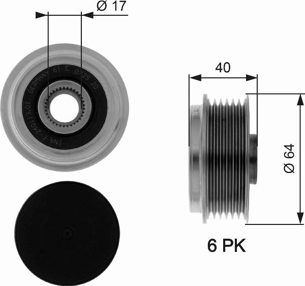 GATES OAP7037 - Poulie, alternateur droxauto.com