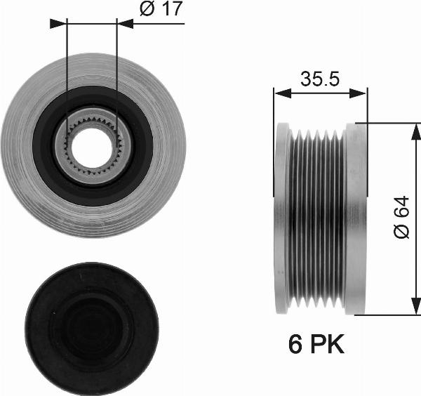 GATES OAP7073 - Poulie, alternateur droxauto.com