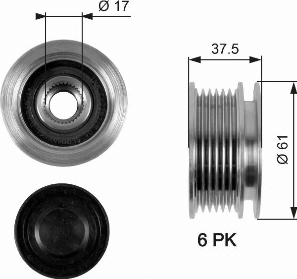GATES OAP7072 - Poulie, alternateur droxauto.com